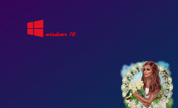 обоя компьютеры, windows  10, фон, логотип