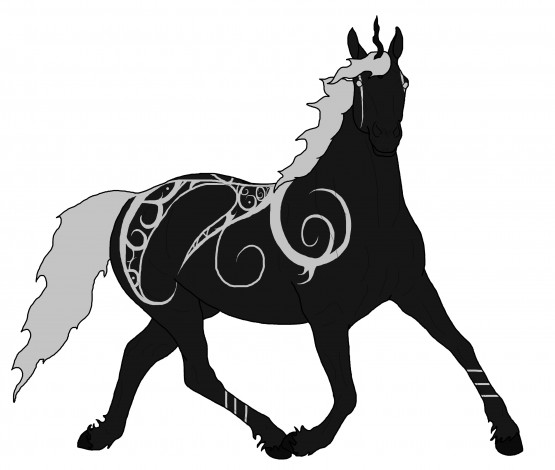 Обои картинки фото рисованное, животные,  лошади, фон, лошадь