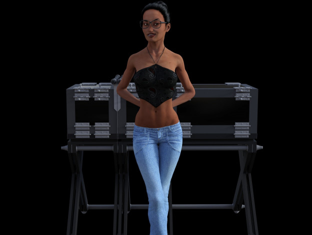 Обои картинки фото 3д графика, люди , people, девушка, взгляд, фон