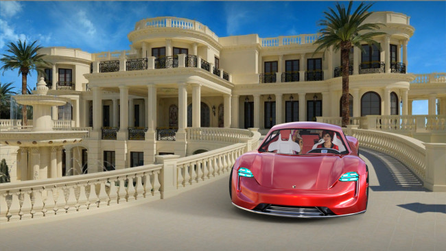 Обои картинки фото 3д графика, люди-авто, мото , people- car ,  moto, фон, взгляд, девушка