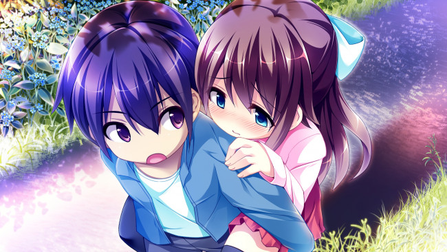 Обои картинки фото аниме, mote sugite shuraba na ore, фон, девушки, взгляд