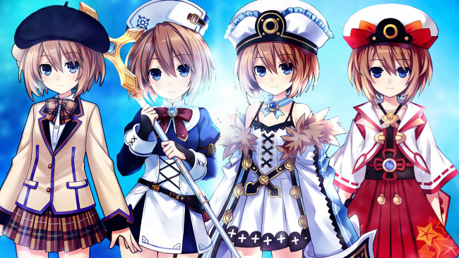 Обои картинки фото аниме, unknown,  другое, девушки, взгляд, фон