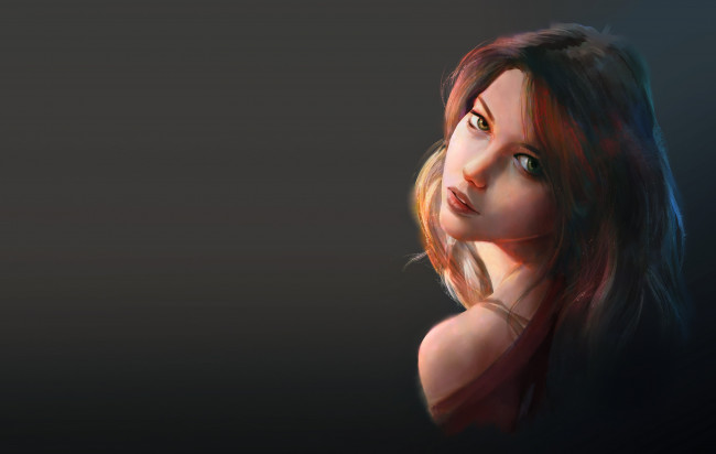 Обои картинки фото рисованное, люди, арт, девушка, портрет