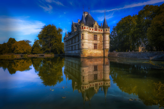 Обои картинки фото города, - дворцы,  замки,  крепости, пруд, замок, парк