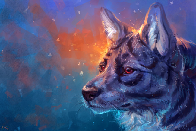 Обои картинки фото рисованное, животные,  собаки, фон, собака