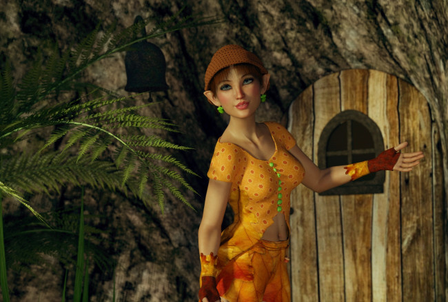 Обои картинки фото 3д графика, эльфы , elves, фон, взгляд, эльфийка