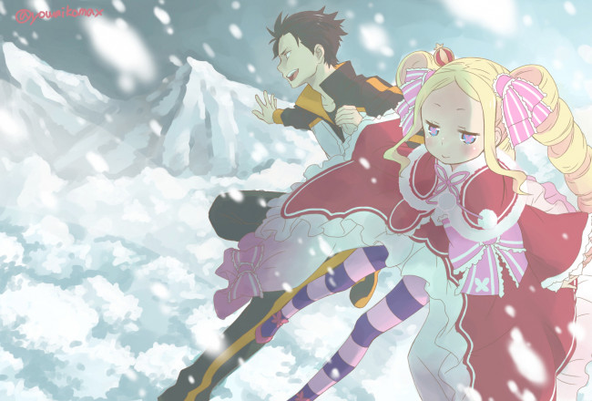 Обои картинки фото аниме, re,  zero kara hajimeru isekai seikatsu, двое