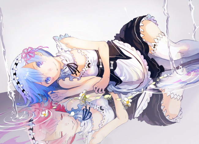 Обои картинки фото аниме, re,  zero kara hajimeru isekai seikatsu, отражение