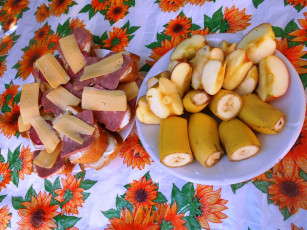 Картинка еда бутерброды +гамбургеры +канапе яблоки бананы сыр хлеб колбаса