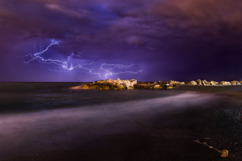 Картинка природа молния +гроза простор