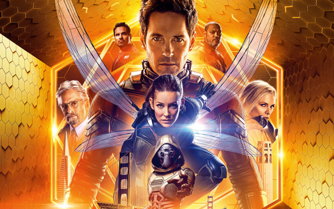 Обои картинки фото Человек-муравей и оса , 2018, кино фильмы, ant-man and the wasp, ant-man, and, the, wasp, постер, человек-муравей, и, оса, эванджелин, лилли, мишель, пфайффер, пол, радд, майкл, дуглас, пенья