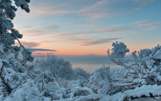 Обои картинки фото природа, зима, простор