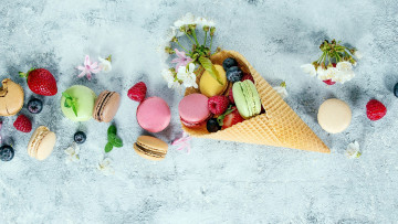 Картинка еда макаруны лакомство ассорти печенье