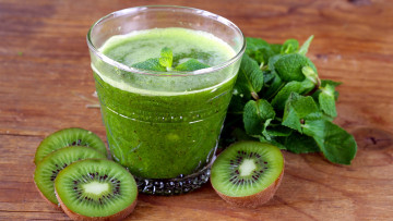обоя еда, напитки, смузи, мята, киви