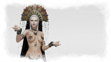 Картинка фэнтези девушки фон девушка взгляд украшения