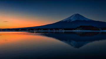 Картинка гора природа вода отражение