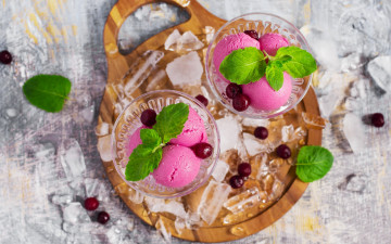 Картинка еда мороженое +десерты мята лед