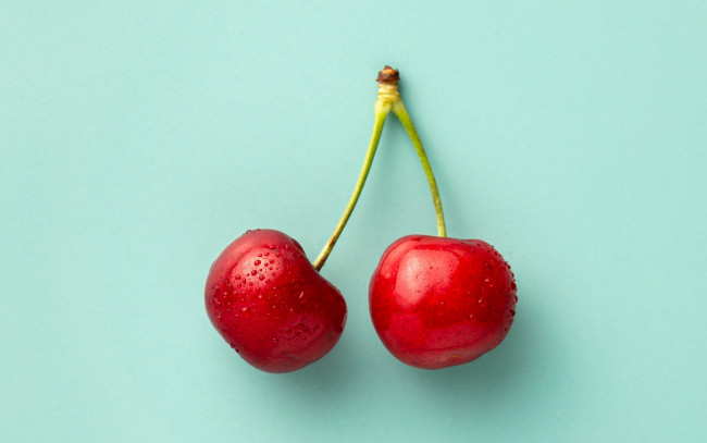 Обои картинки фото еда, вишня,  черешня, дуэт