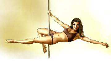 Картинка рисованное люди девушка фон взгляд пилон