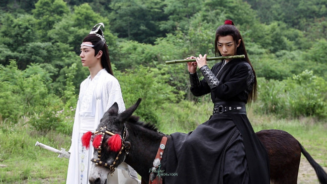 Обои картинки фото кино фильмы, the untamed, лань, ванцзи, вэй, усянь, ослик, флейта