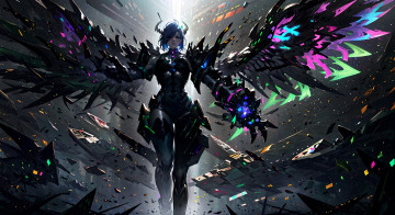 Картинка аниме ангелы +демоны нейросети графика нейроарт ai art нейронные сети рисунки нейро искусство