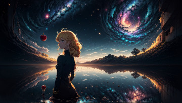 Картинка аниме пейзажи +природа нейросети графика нейроарт ai art нейронные сети рисунки нейро искусство