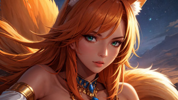 Картинка аниме животные +существа нейросети графика нейроарт ai art нейронные сети рисунки нейро искусство девушка