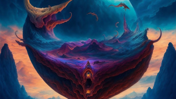 Картинка фэнтези иные+миры +иные+времена нейросети графика нейроарт ai art нейронные сети рисунки нейро искусство абстракция