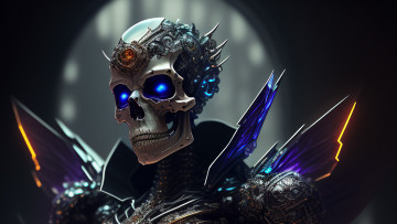 Картинка фэнтези нежить нейросети графика нейроарт ai art нейронные сети рисунки нейро искусство череп