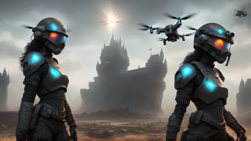 Картинка фэнтези роботы +киборги +механизмы нейросети графика нейроарт ai art нейронные сети рисунки нейро искусство робот