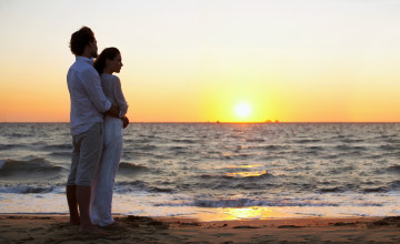 Картинка разное мужчина+женщина пара закат море