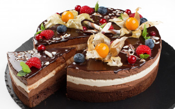 Картинка еда торты многослойный торт физалис малина