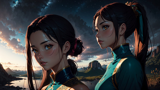 Обои картинки фото аниме, unknown,  другое , нейросети, графика, нейроарт, ai, art, нейронные, сети, рисунки, нейро, искусство, девушка