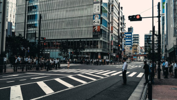 Картинка города тайбэй+ тайвань +китай люди улица перекресток транспорт дома