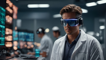 Картинка 3д+графика люди+ people мужчина ученый очки