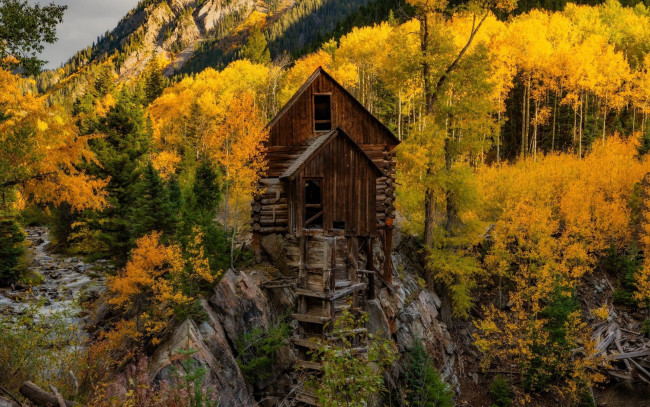 Обои картинки фото crystal mill, colorado, разное, мельницы, crystal, mill