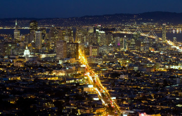 Картинка сан франциско города сша ночь огни здания