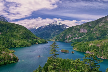 Картинка diablo lake природа радуга washington озеро дьявола вашингтон горы