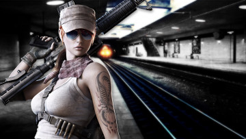 Картинка point blank видео игры девушка оружие рельсы