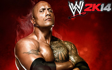 обоя wwe, 2k14, видео, игры, скала, тату