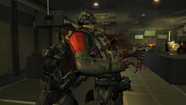 Обои картинки фото deus, ex, fall, видео, игры, the, люди, помещение