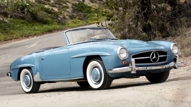 Обои картинки фото mercedes, 190sl, автомобили, benz, daimler, ag, легковые, грузовики, автобусы, двигатели, германия, mercedes-benz