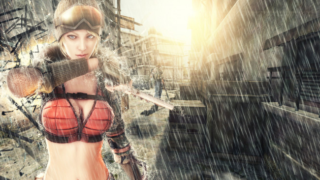 Обои картинки фото видео, игры, point, blank, девушка, дождь