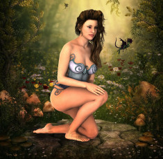 Картинка 3д+графика люди+ people девушка взгляд