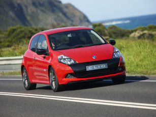 Картинка автомобили renault au-spec r s clio красный