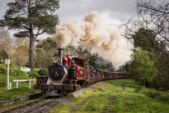 Картинка техника паровозы дорога железная вагоны паровоз рельсы