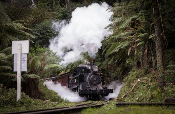 Картинка техника паровозы вагоны паровоз рельсы дорога железная