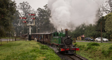 обоя техника, паровозы, вагоны, паровоз, рельсы, дорога, железная