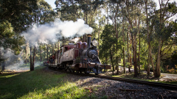 обоя техника, паровозы, вагоны, паровоз, рельсы, дорога, железная