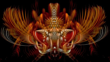 Картинка 3д+графика фракталы+ fractal цвета фон узор